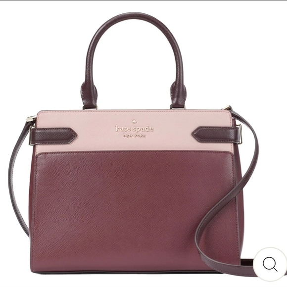 Kate Spade Burgundy and Cream Handbag - Picture 5 of 8
